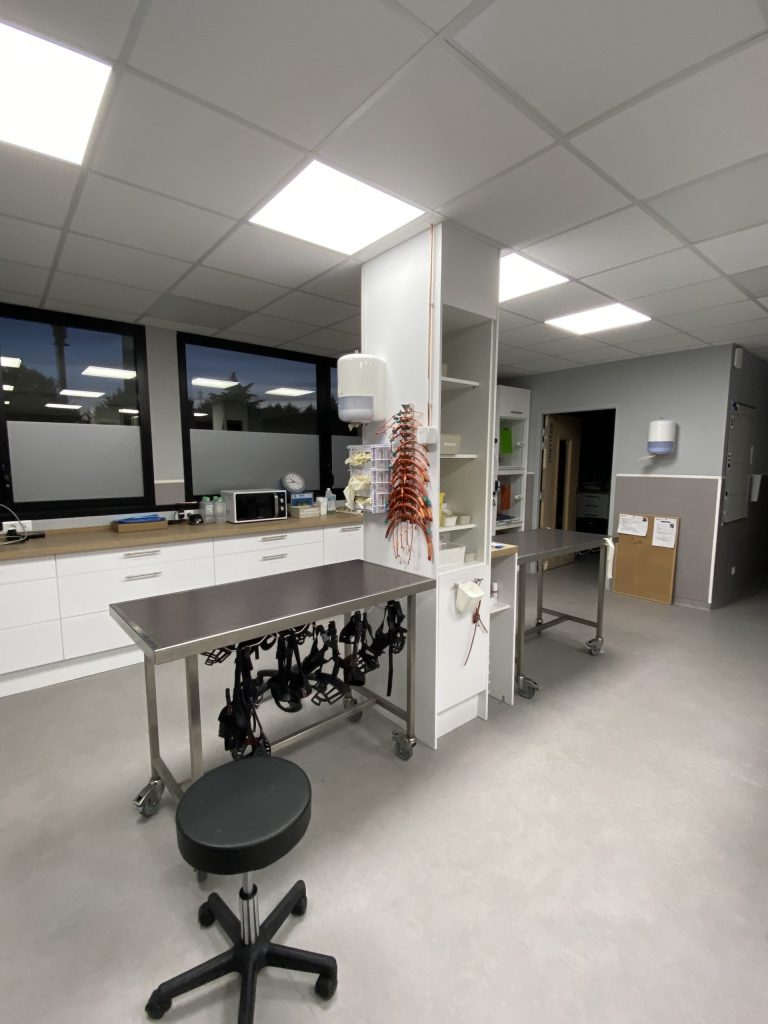 Salle de soin des urgences vétérinaire