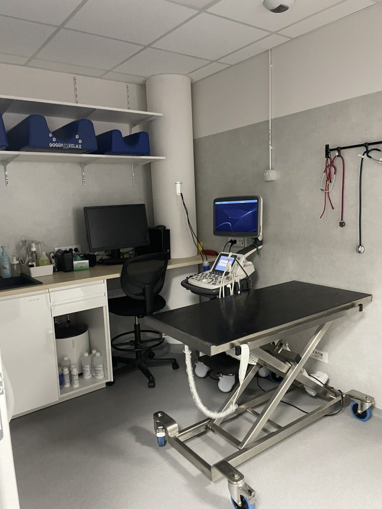 Salle d'échographie vétérinaire
